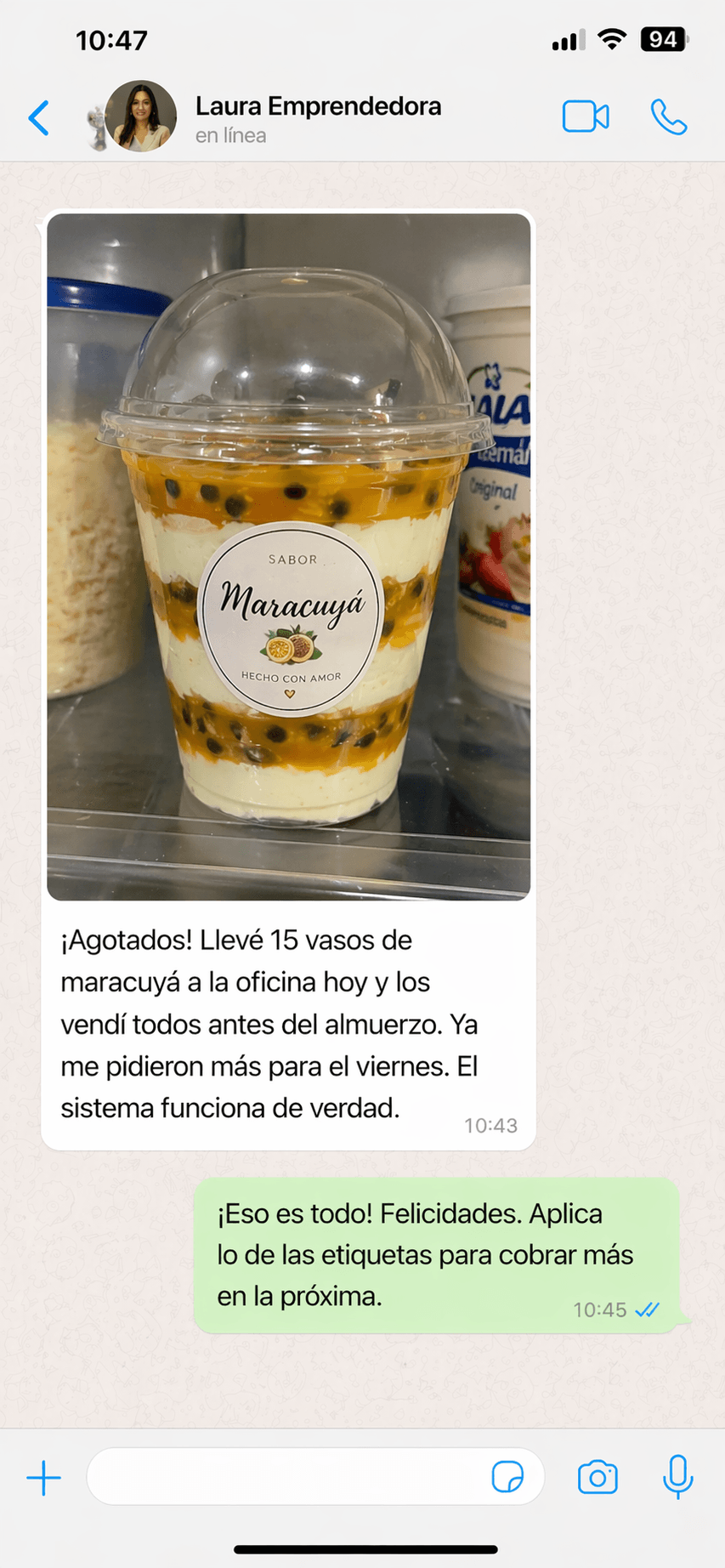 Conversación de interés — mensaje 1